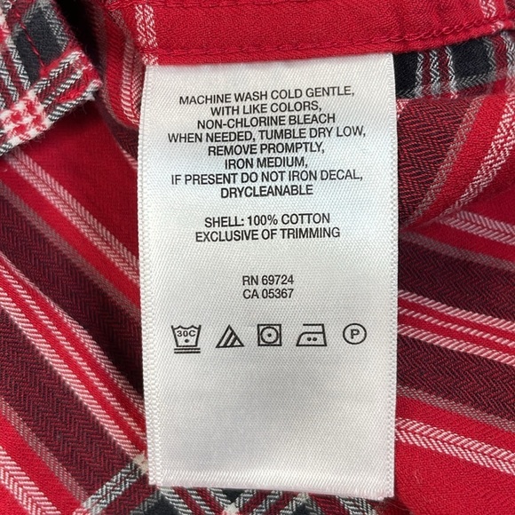 Columbia Men’s Red Black Long Sleeved Button Down collared Shirt, size Large - Picture 4 of 9